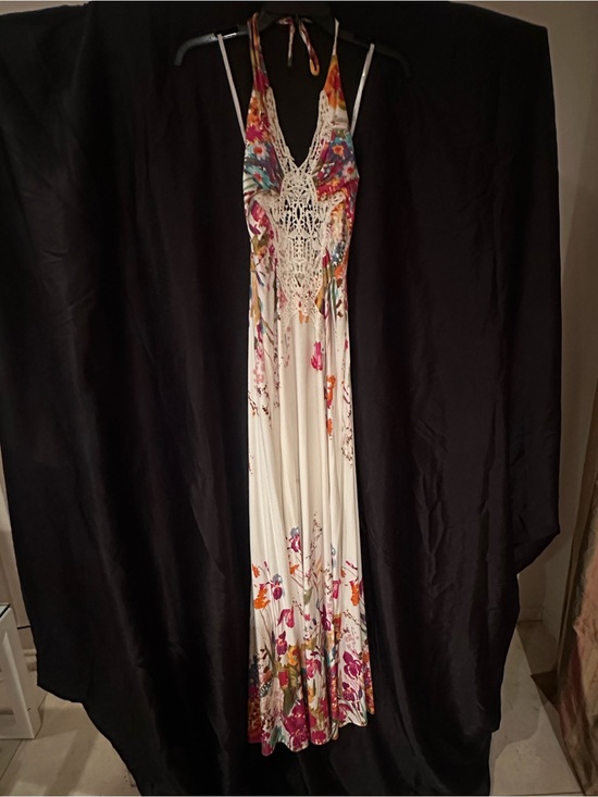 Sky Dresses & Skirts - Sky Confetti  Halter Maxi Dress with Multicolor Floral Print Large NWT